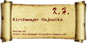 Kirchmayer Hajnalka névjegykártya